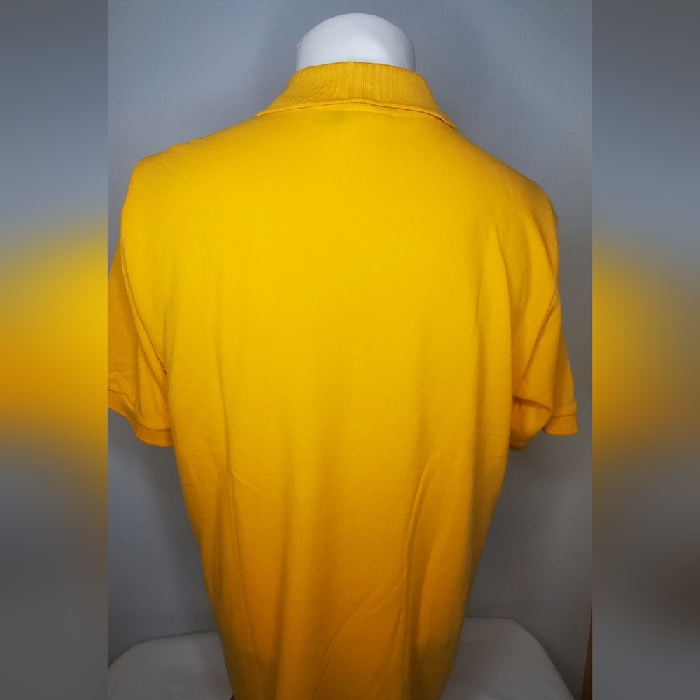 LACOSTE- Size 5/L Mens Polo Shirt- Vibrant Yellow Fabric- Classic Fit - Picture 2 of 11